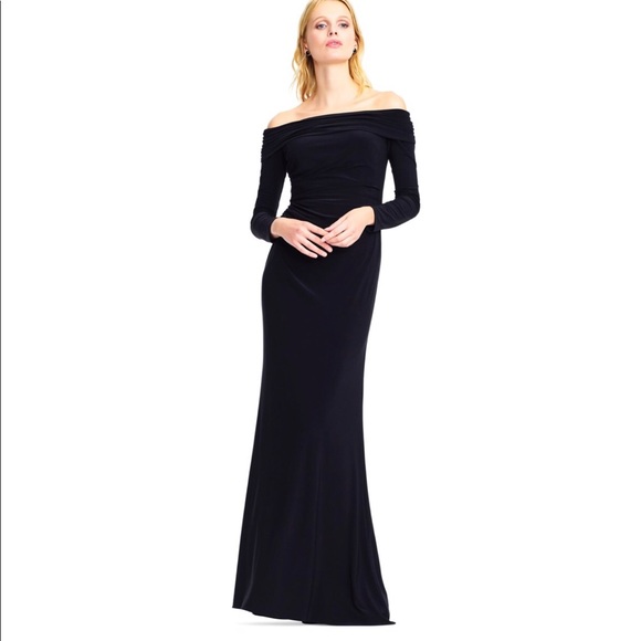 Adrianna Papell Dresses & Skirts - Adrianna Papell off the shoulder long black dress